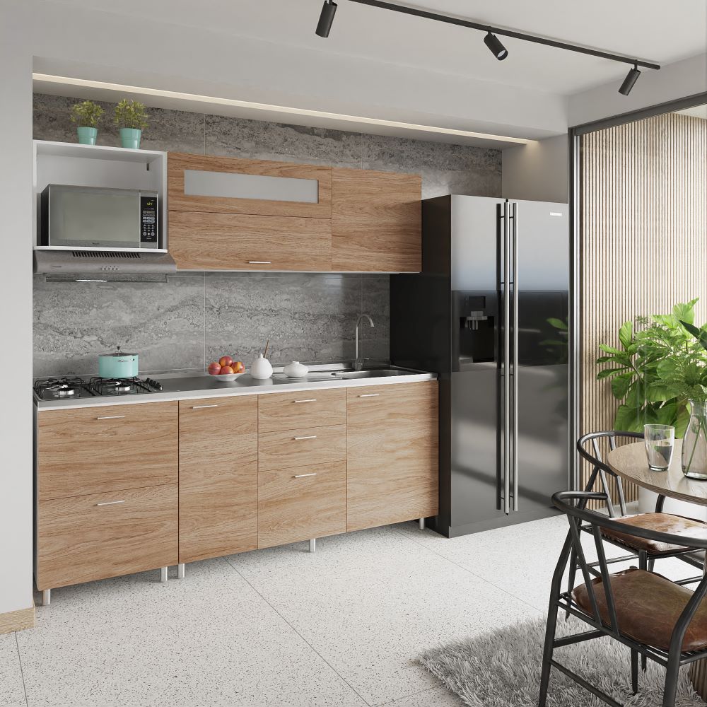 Combo Cocina Integral Génova 2.10m + Grifería + Campana + Instalación