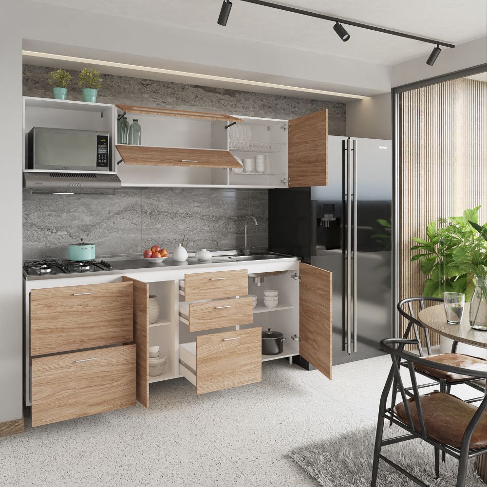 Combo Cocina Integral Génova 2.10m + Grifería + Campana + Instalación